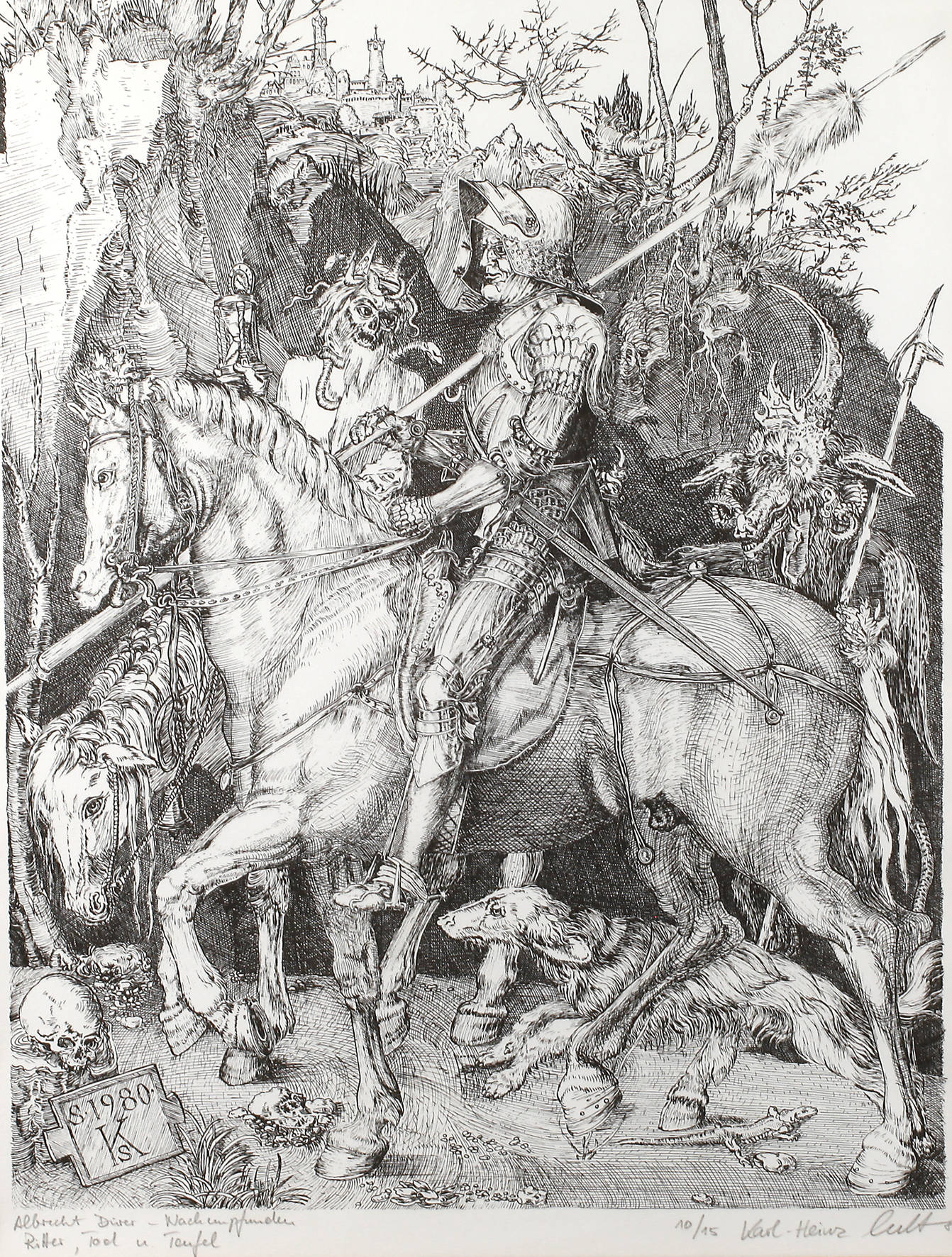 ”Ritter, Tod und Teufel” nach Dürer