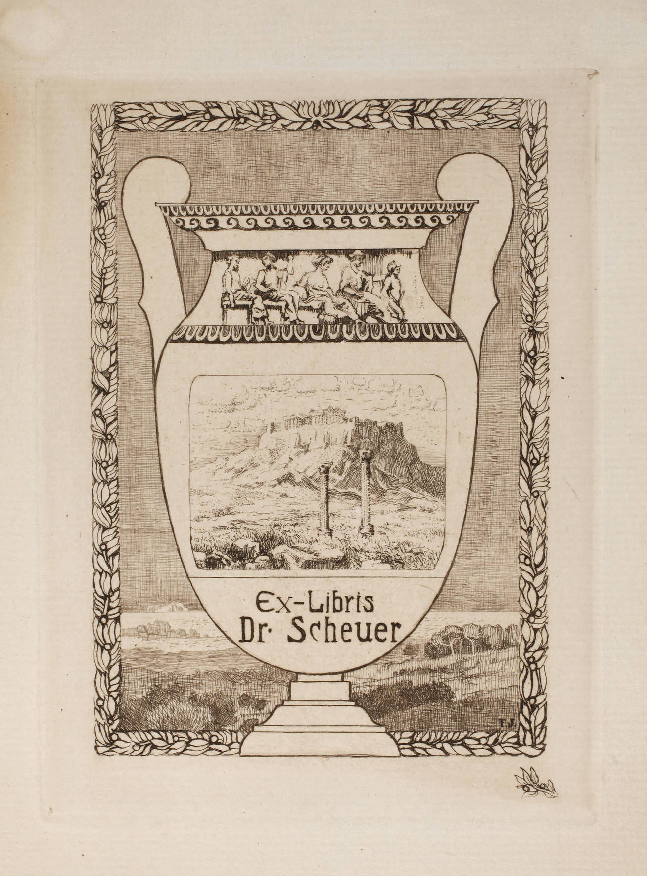 Friedrich Iwan, Exlibris Dr. Scheuer