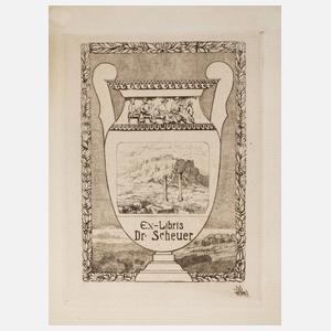 Friedrich Iwan, Exlibris Dr. Scheuer