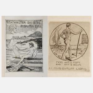 Prof. Max Klinger, zwei Exlibris