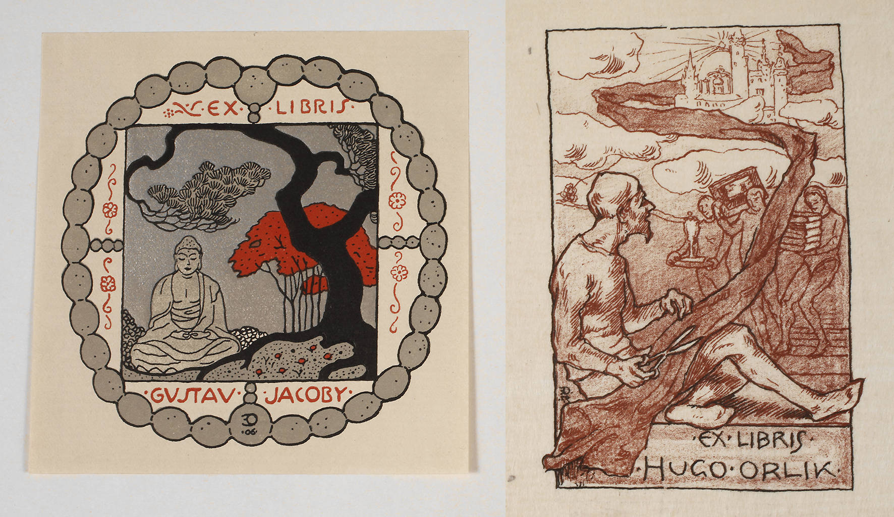Prof. Emil Orlik, zwei Exlibris
