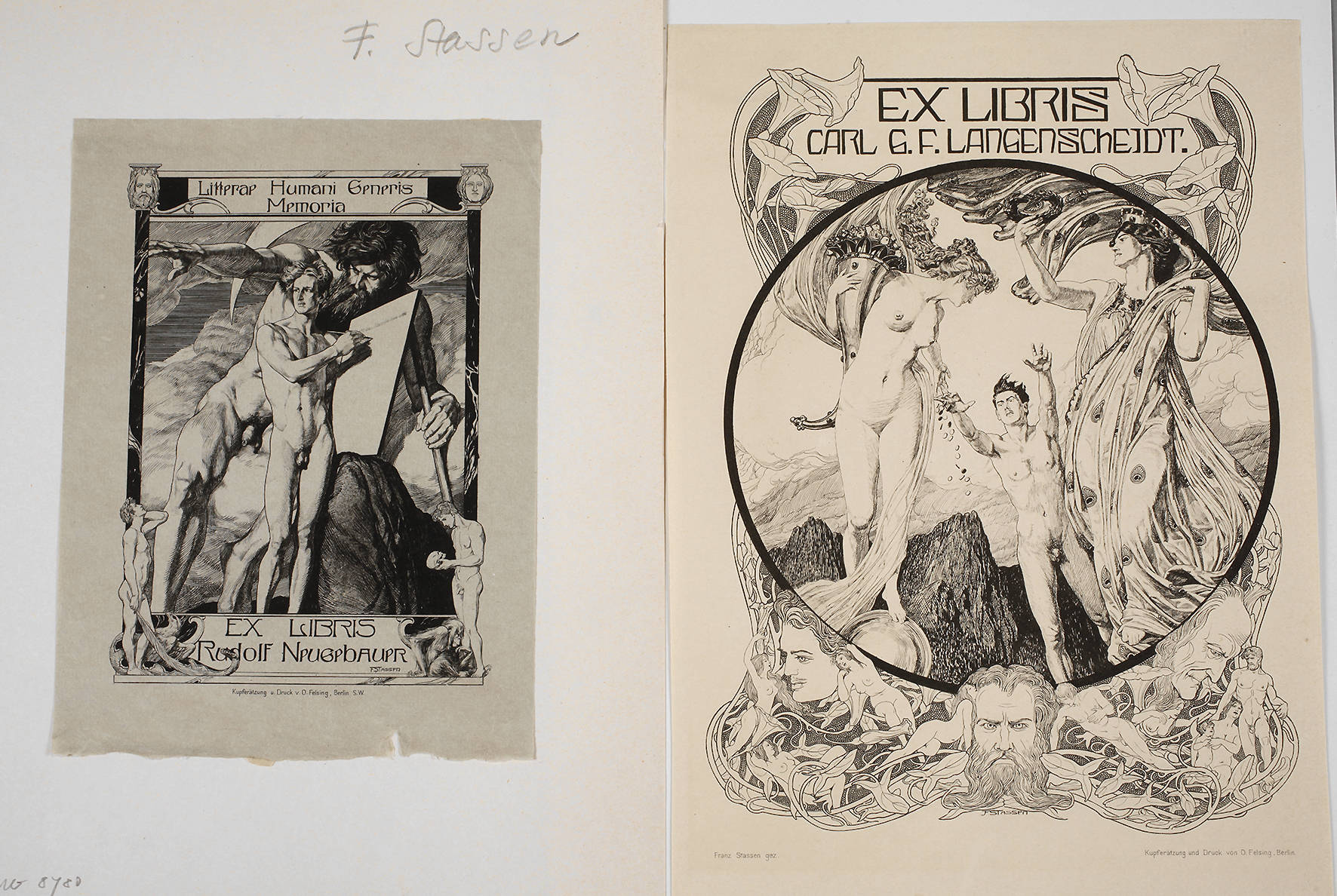 Prof. Franz Stassen, zwei Exlibris