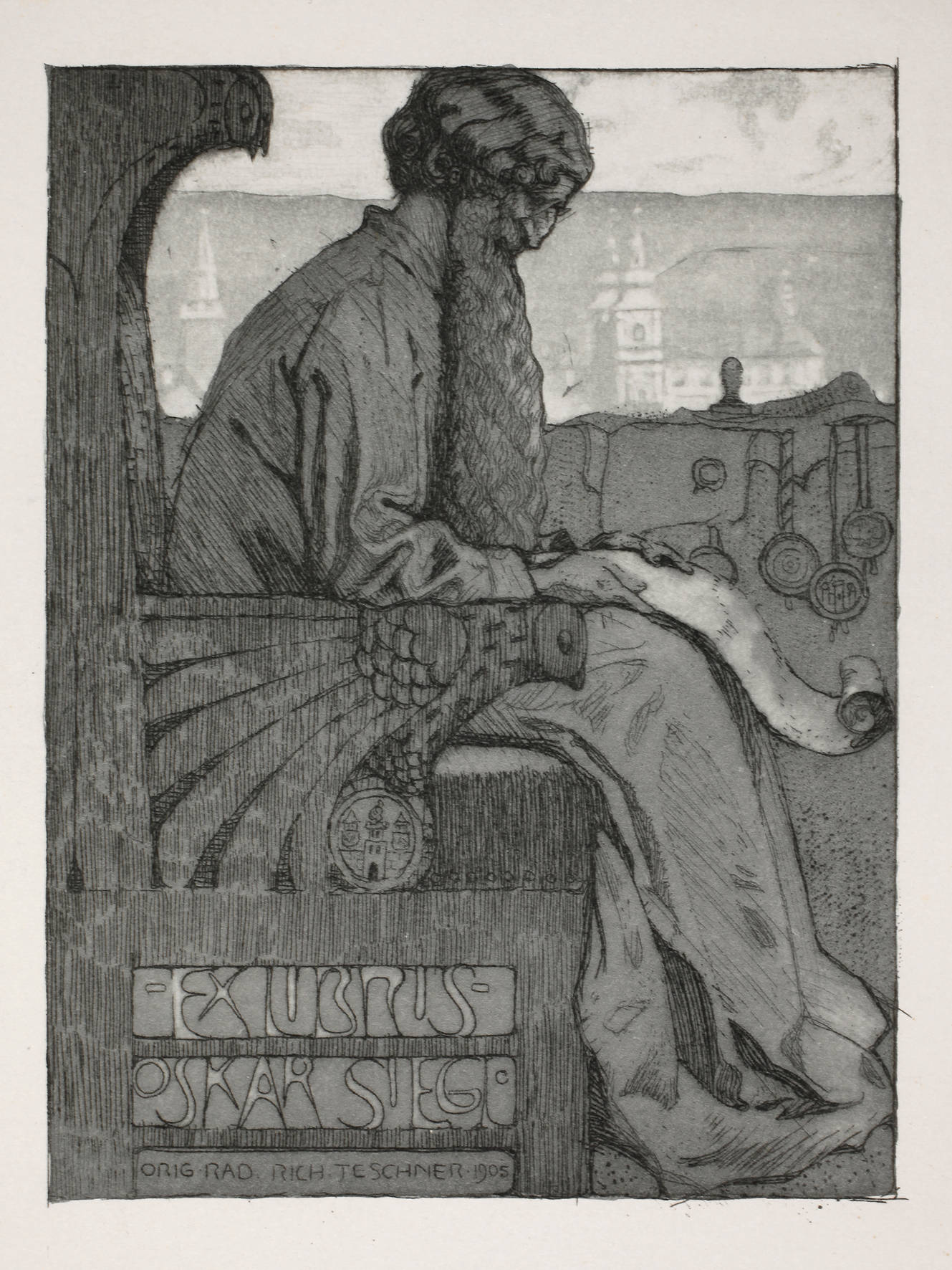 Prof. Richard Teschner, Exlibris Oskar Siegl