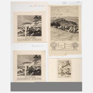 Prof. Otto Ubbelohde, vier Exlibris