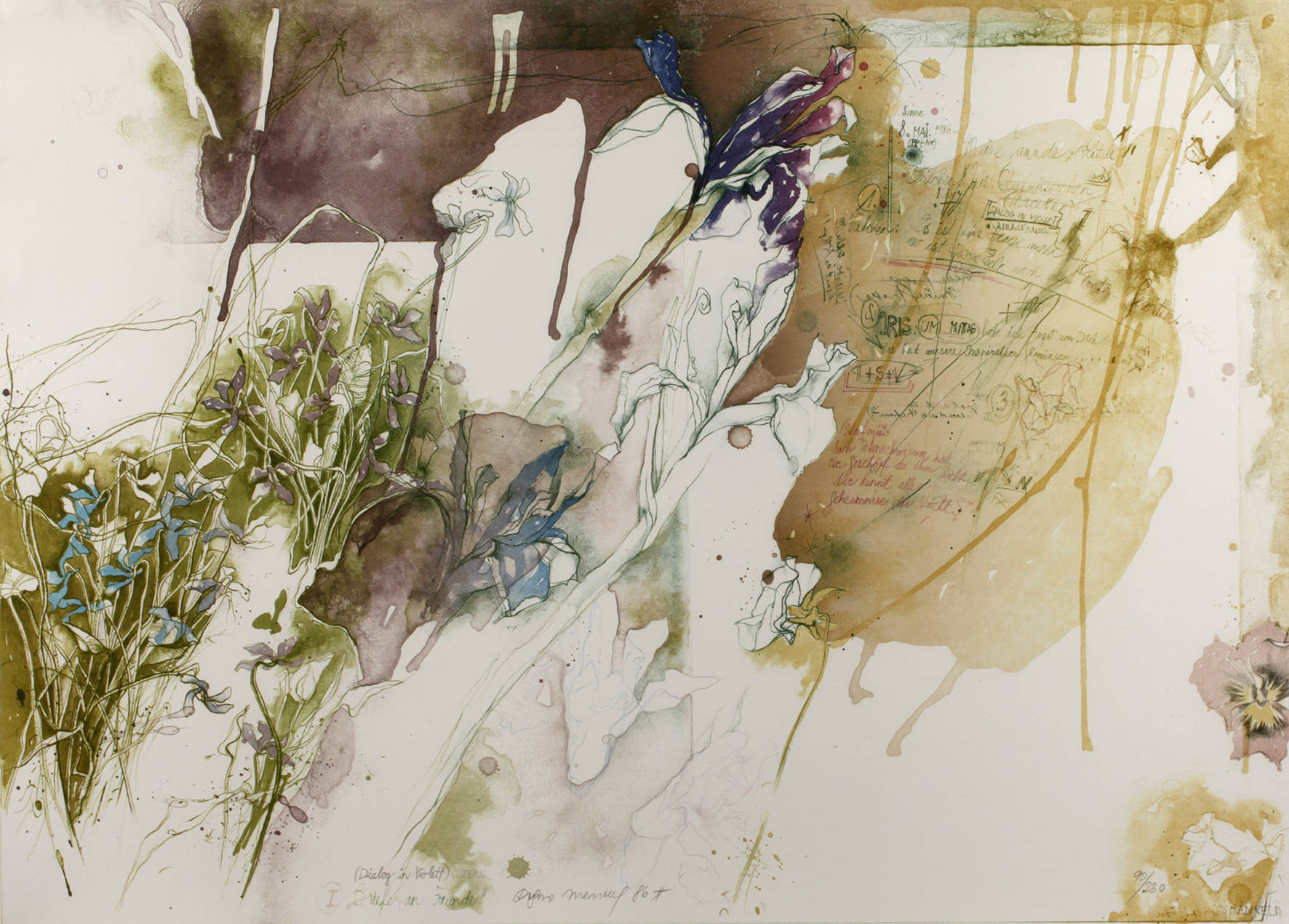 Vegetatives Stillleben mit Brief