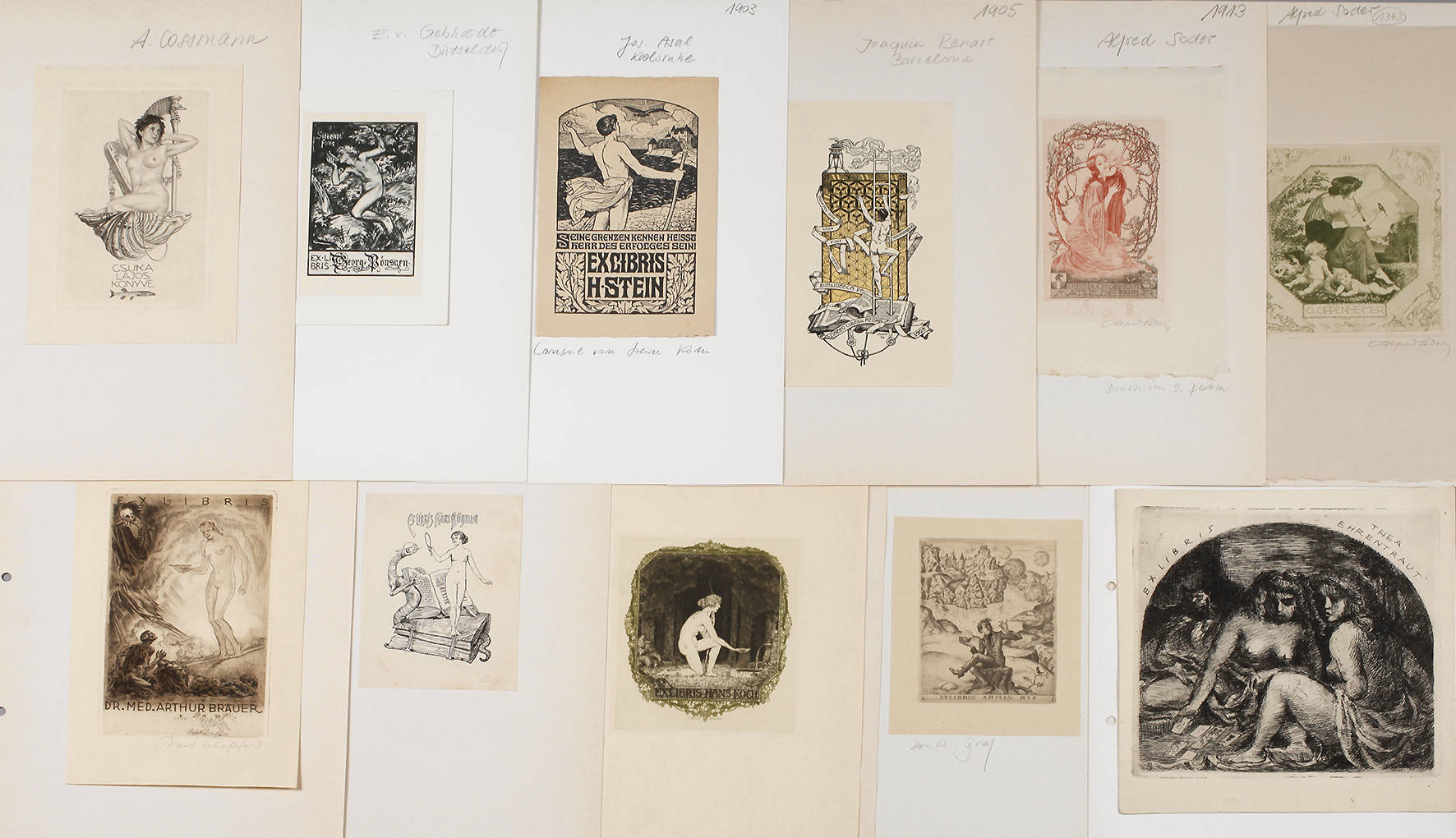 Zehn erotische Exlibris