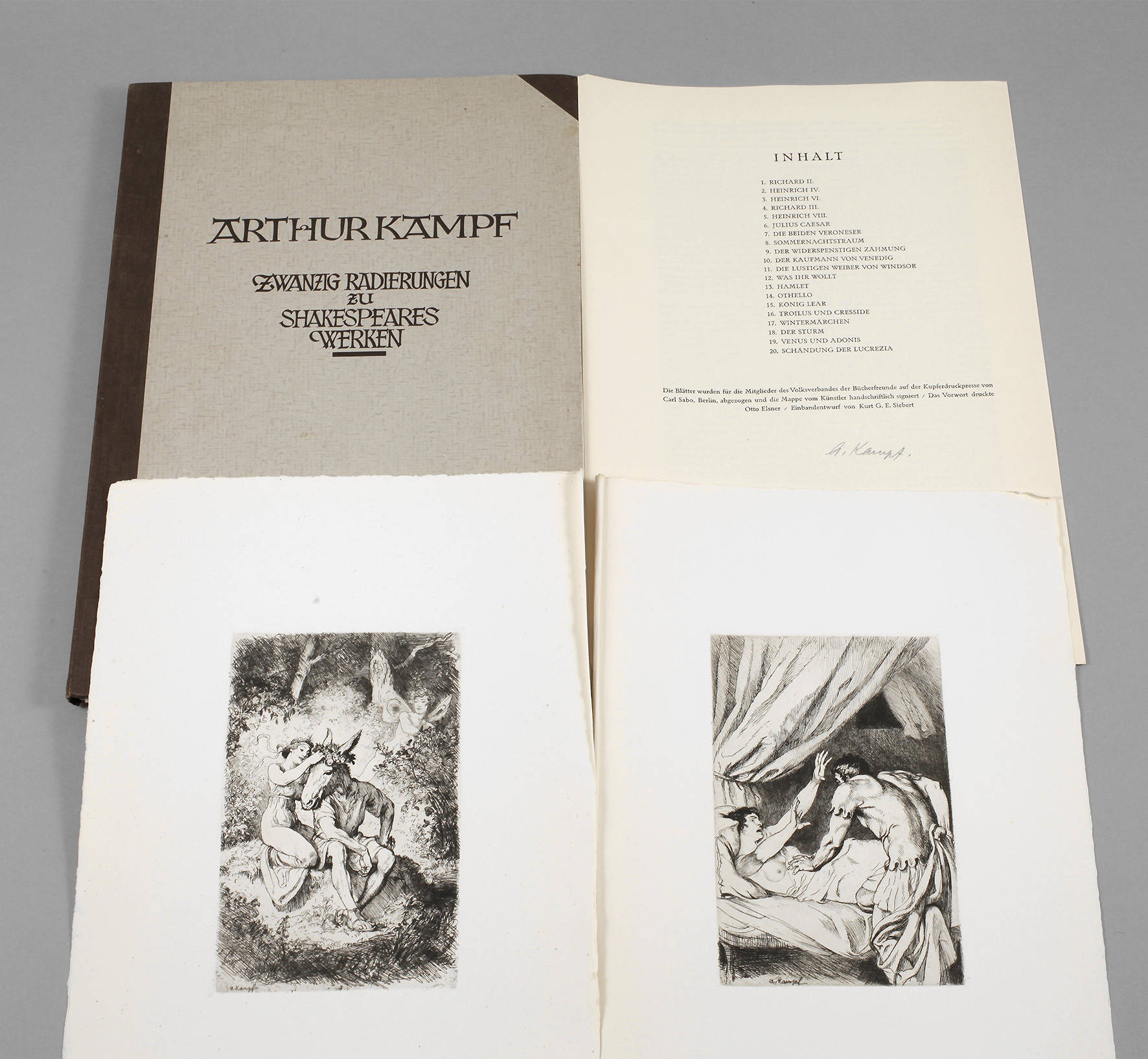 Prof. Arthur Kampf, Shakespearemappe