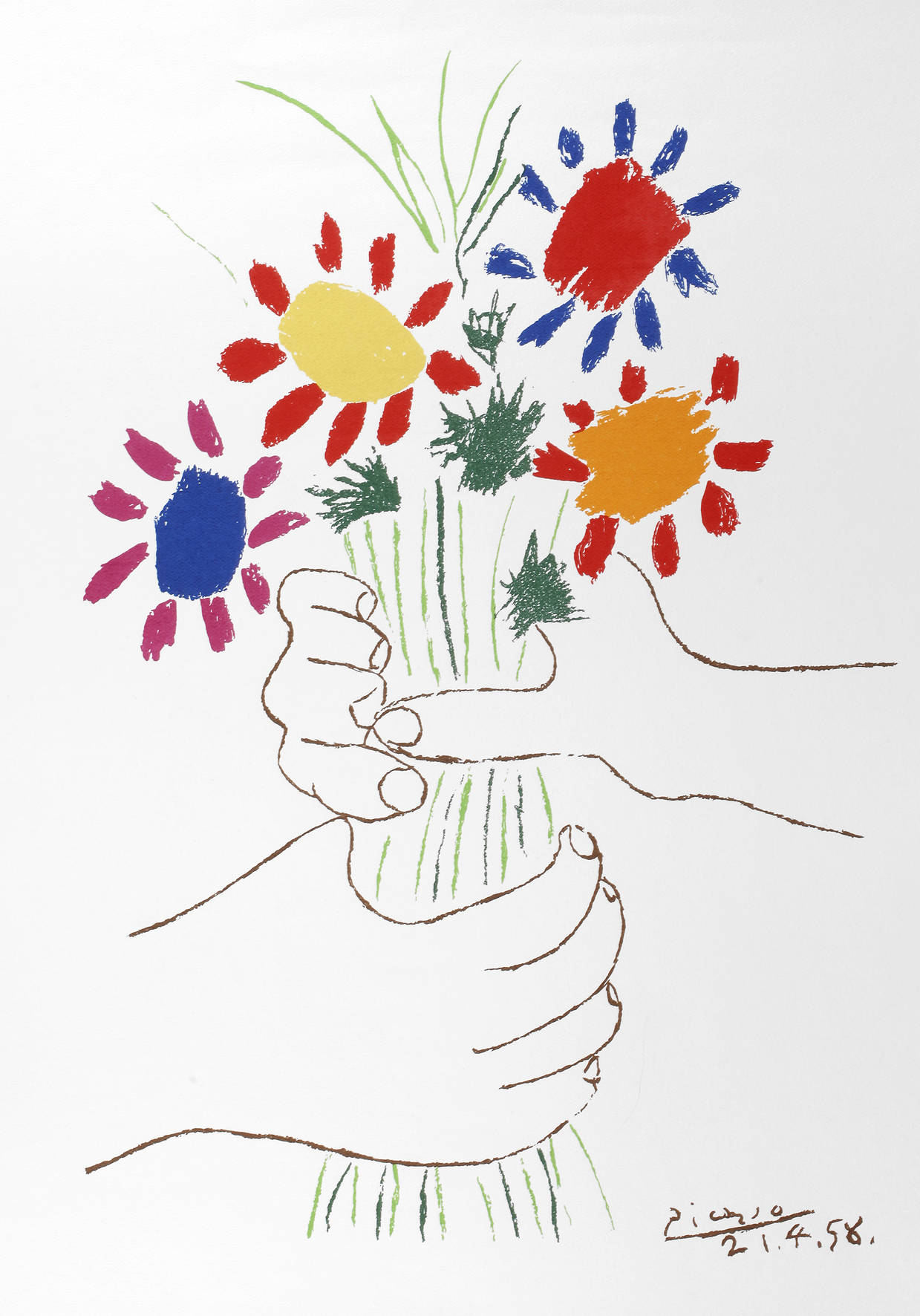 Pablo Picasso, ”Hand with Bouquet”