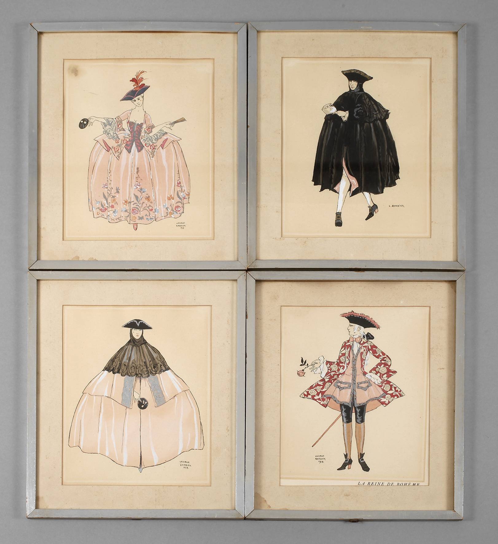 George Barbier, vier Kostümdarstellungen