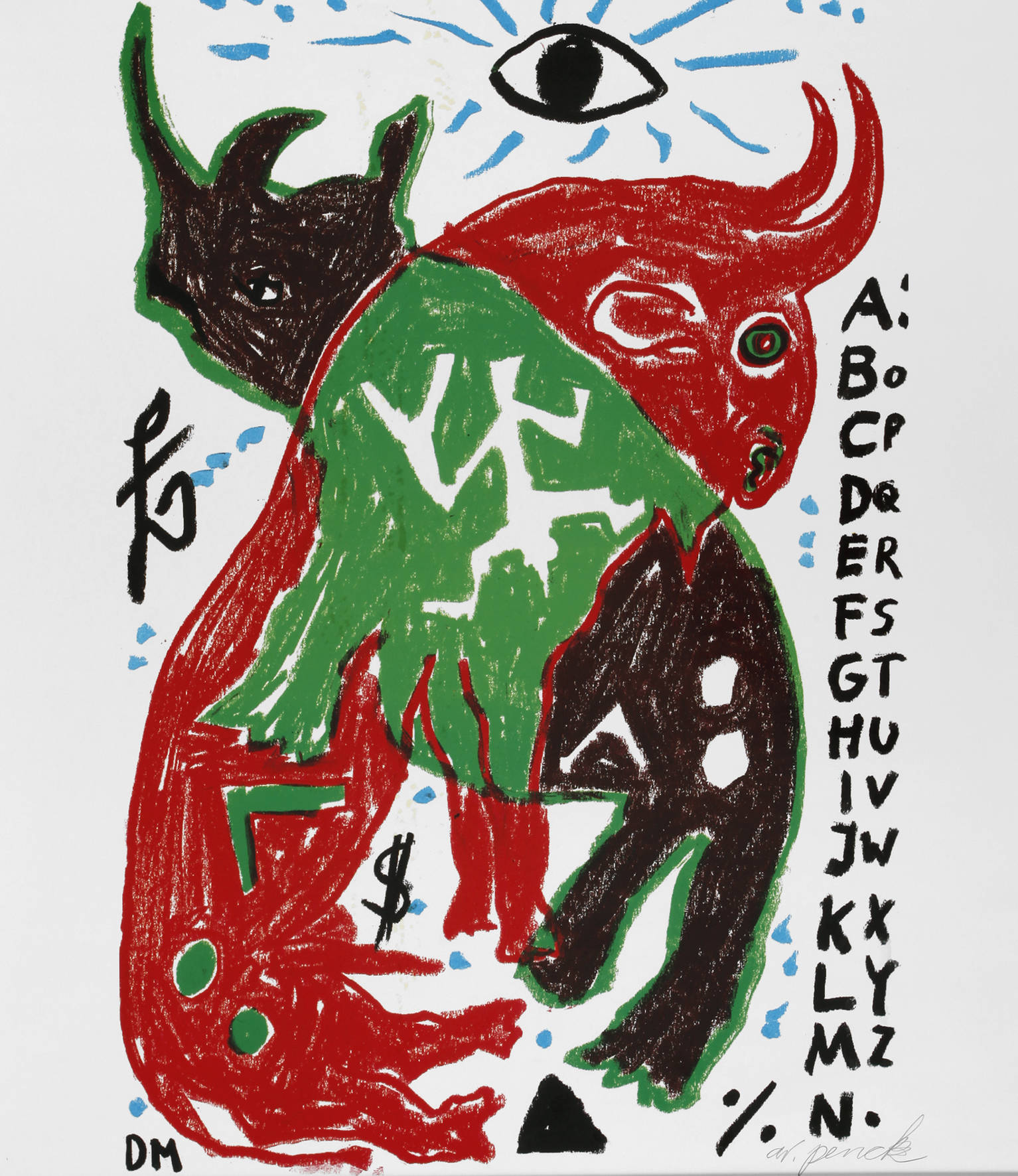 A. R. Penck, Plakat abstrakte Komposition