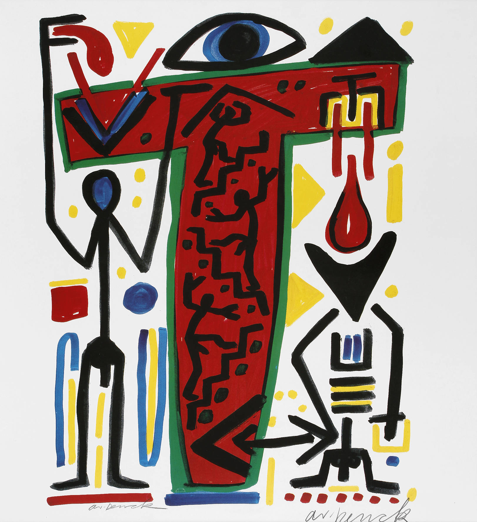 A. R. Penck, Plakat abstrakte Komposition