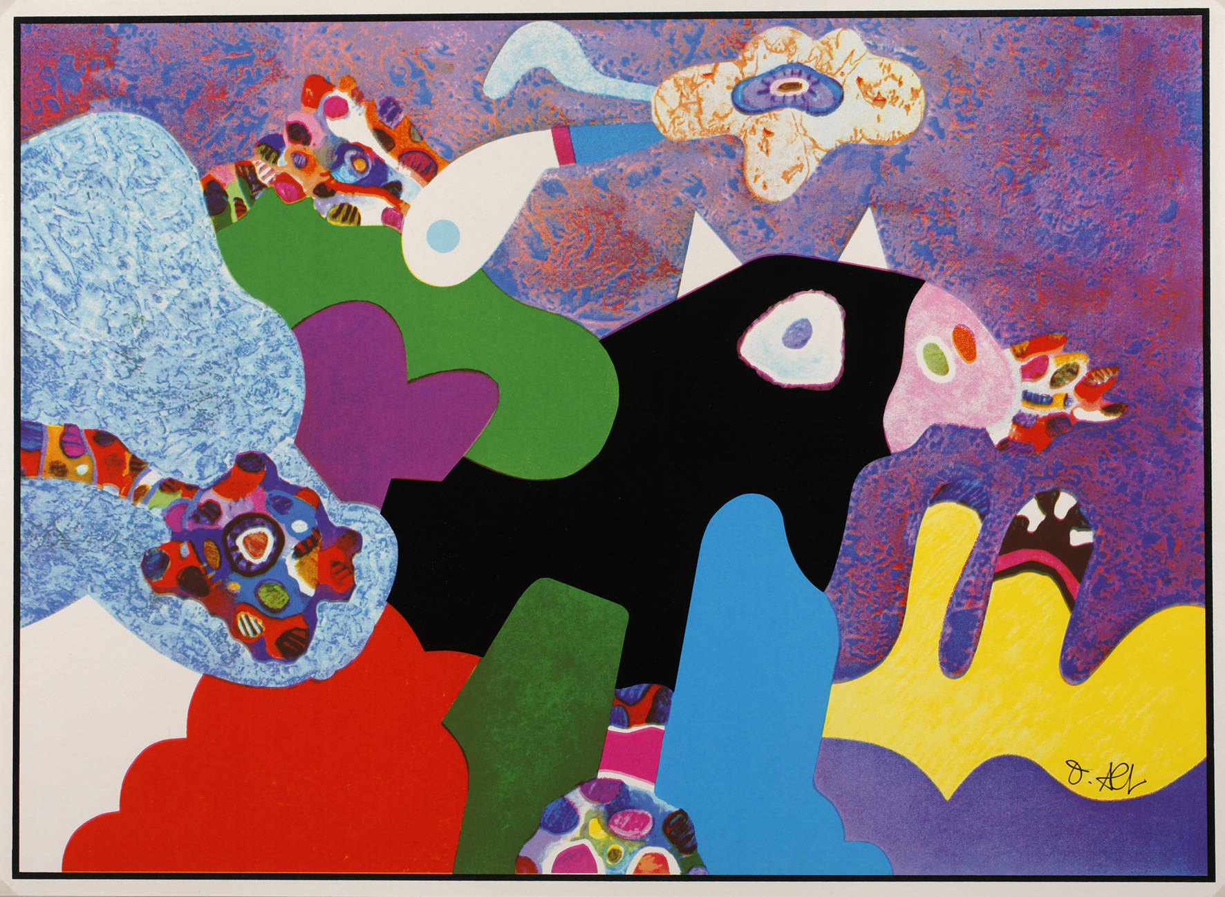 Otmar Alt, abstrakte Landschaft mit Kuh