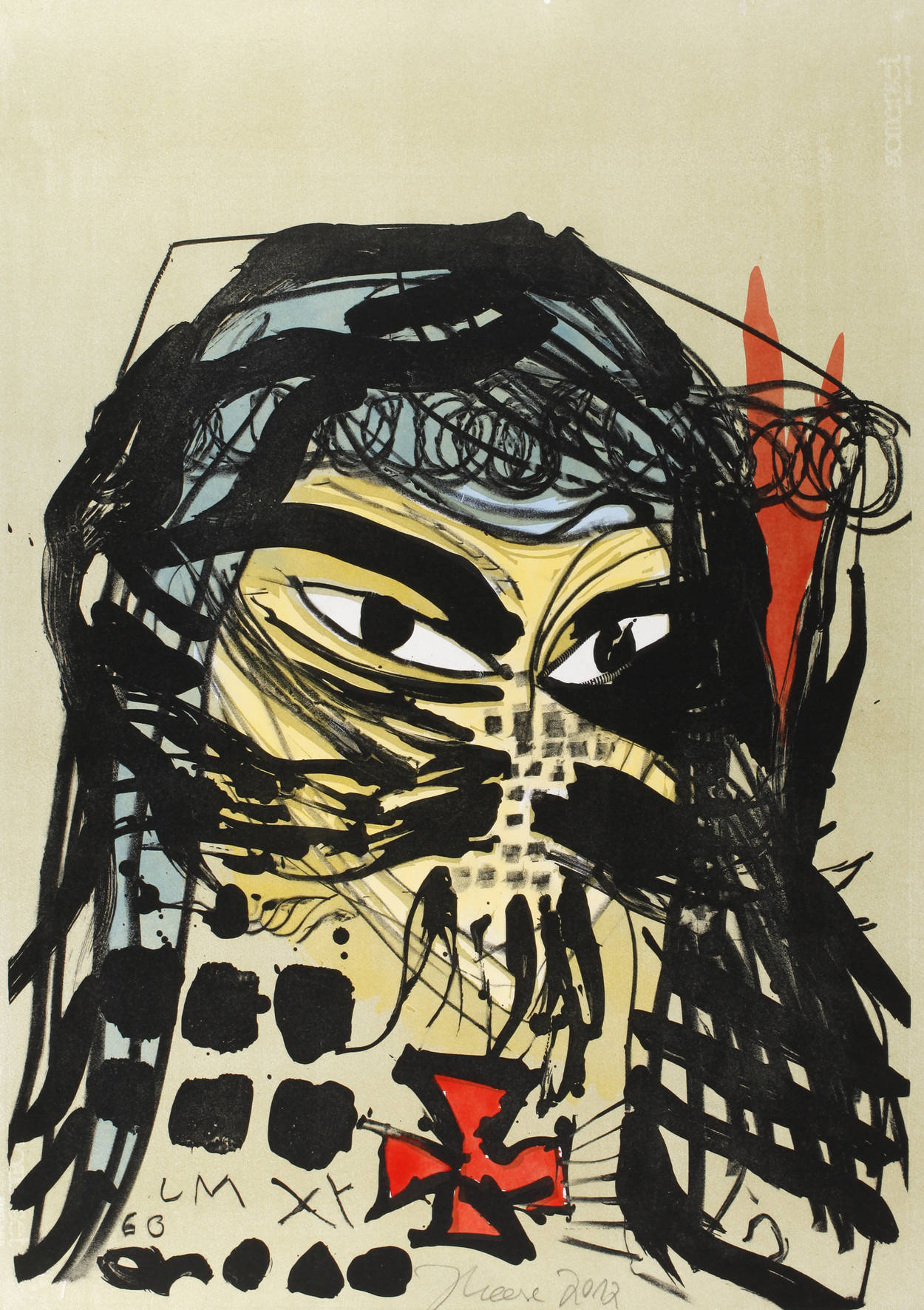 Jonathan Meese,  „1. HEILBUTTN'S DER KUNST (FORMZUCKI)“