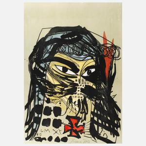 Jonathan Meese,  „1. HEILBUTTN'S DER KUNST (FORMZUCKI)“