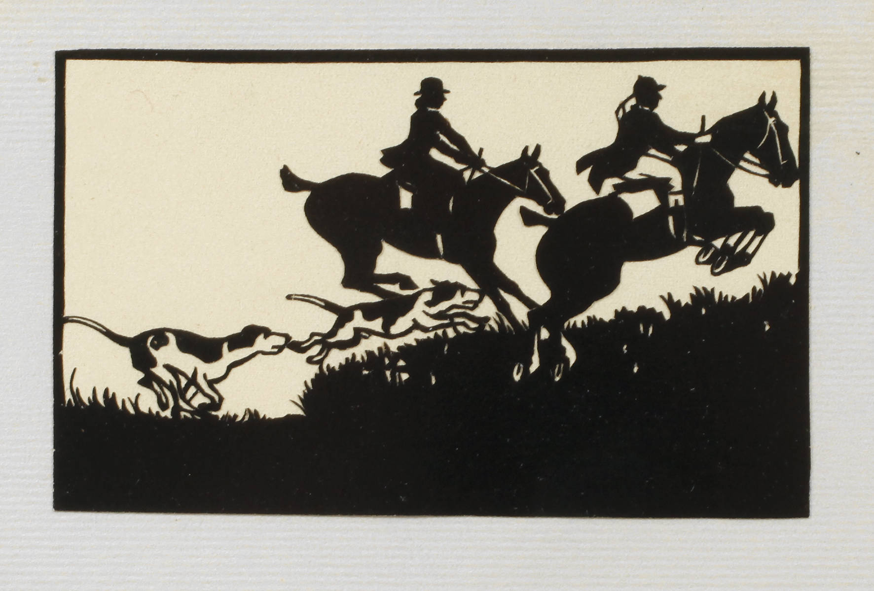 Scherenschnitt Fuchsjagd