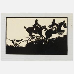 Scherenschnitt Fuchsjagd