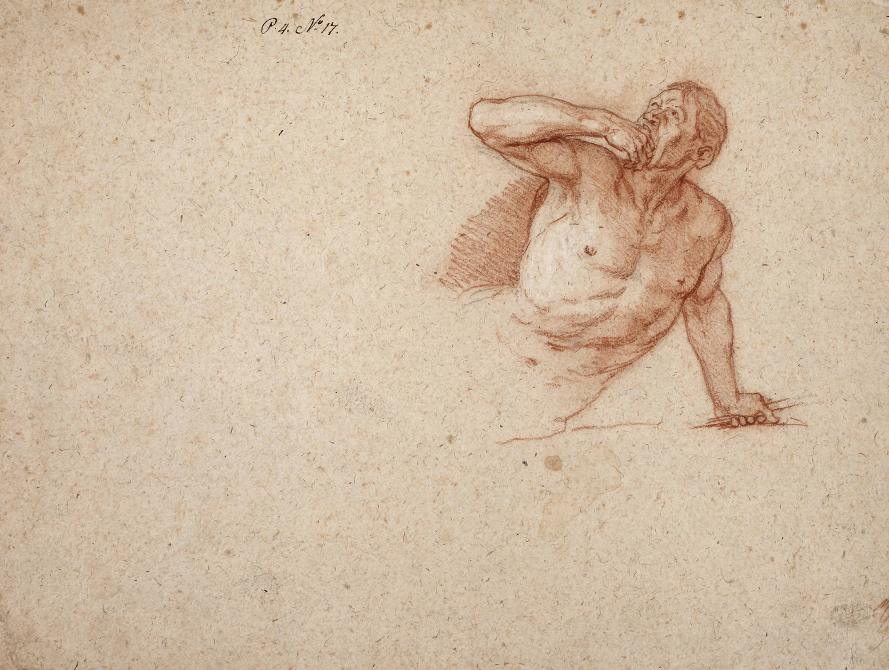 Männeraktstudie wohl Ende 18. Jh.