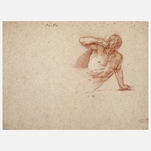 Männeraktstudie wohl Ende 18. Jh.