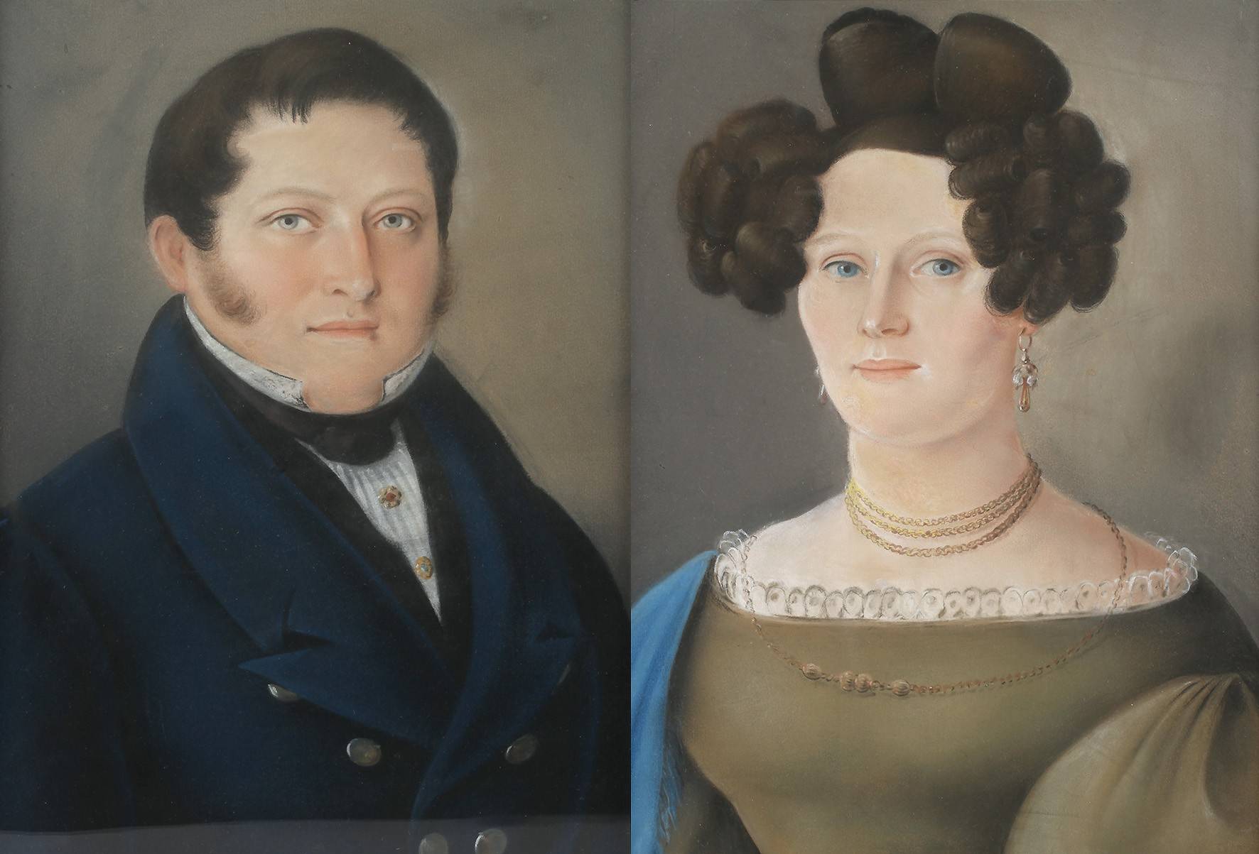 Aloys Krüger, Paar Biedermeierportraits