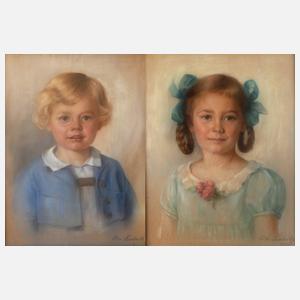 Else Luedecke, zwei Kinderportraits