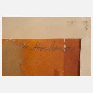 M. Houben, sitzender Junge mit Melone