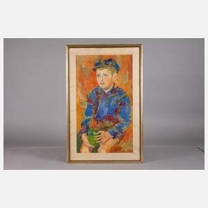 M. Houben, sitzender Junge mit Melone