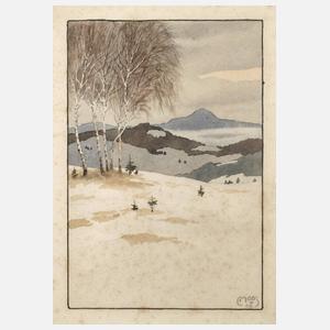 Ludwig Moos, attr., Winterlandschaft mit Birken