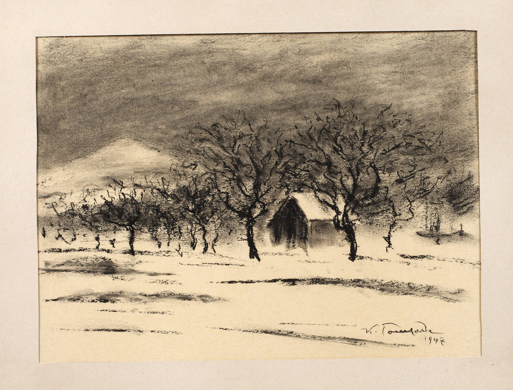 Karl Tomforde, Winterlandschaft mit Scheune
