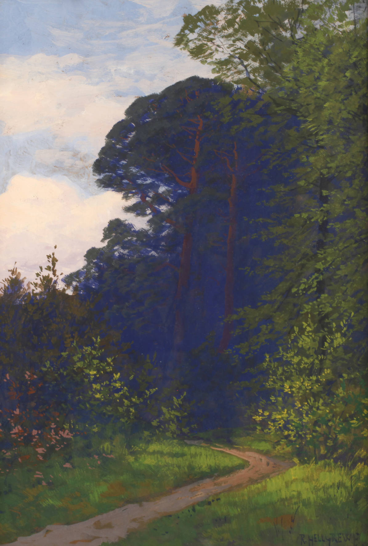 Rudolf Hellgrewe, Waldrand in der Abenddämmerung