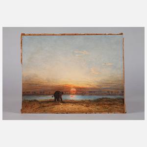 Eduard Hildebrandt, attr., Sonnenuntergang in Siam