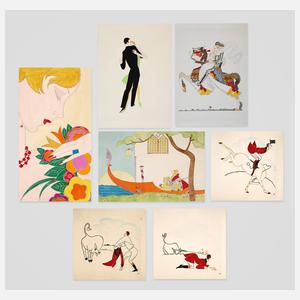 Cesare Bentivoglio, sieben Blatt dekorative Malerei