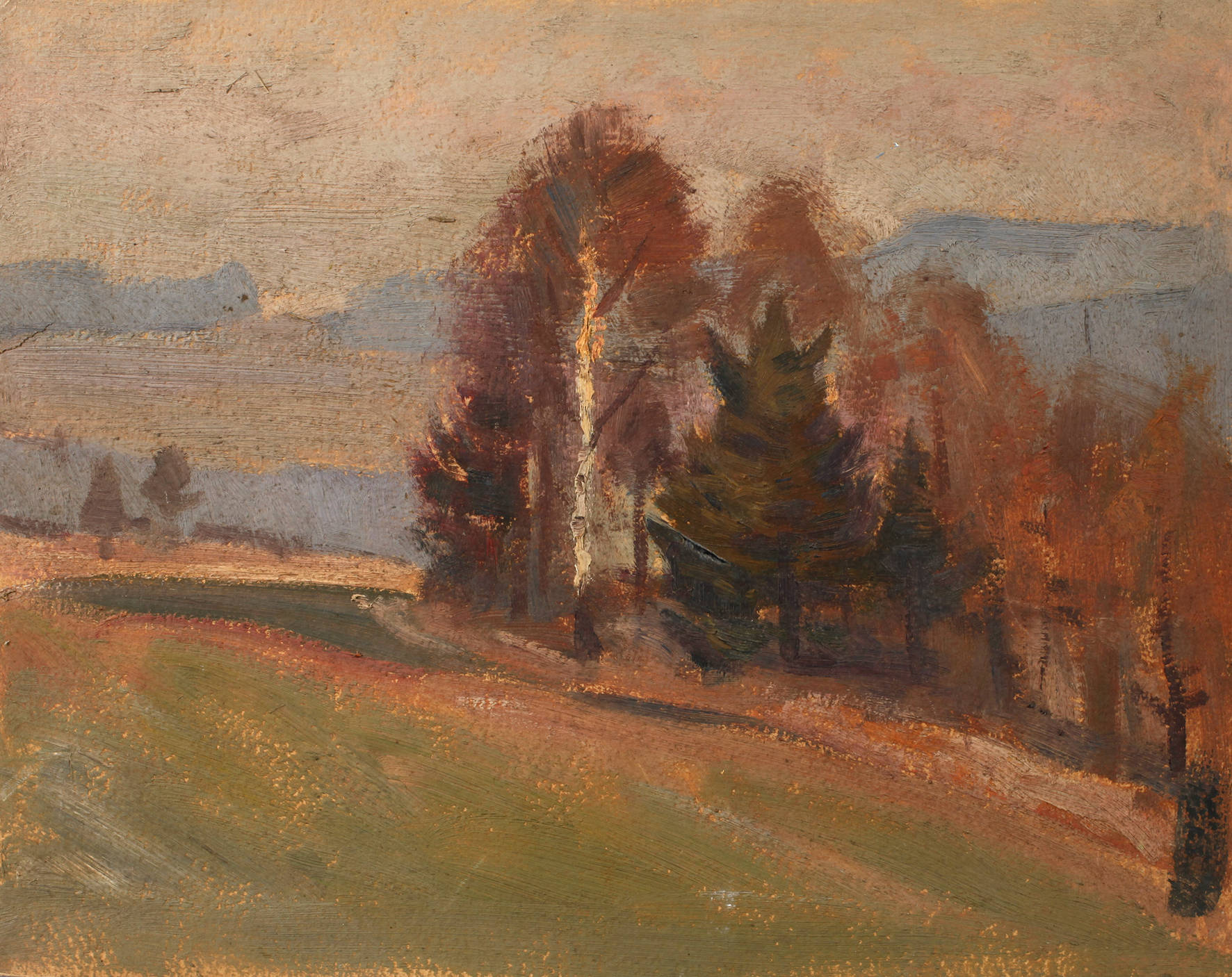 Richard Sachs, attr., Studie Herbstlandschaft