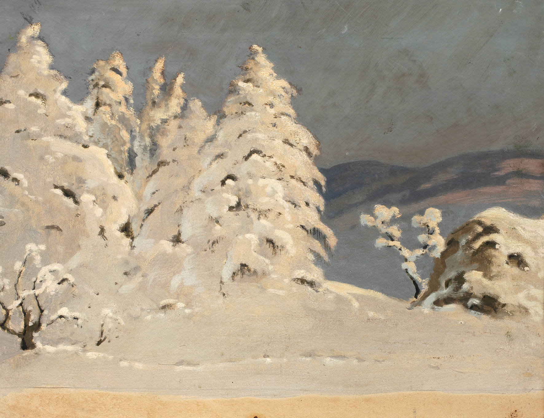 Richard Sachs, attr., Studie Winterlandschaft