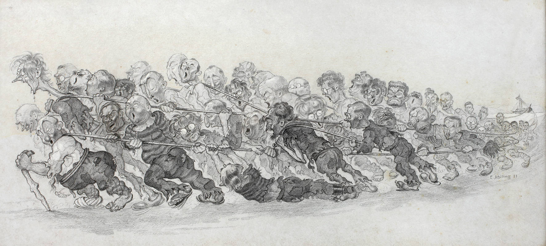 Enno Schilling-Rest, Spottkarikatur ”Treidler”