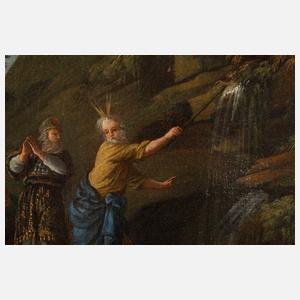 Ciro Ferri, attr., ”Moses schlägt Wasser aus dem Felsen”