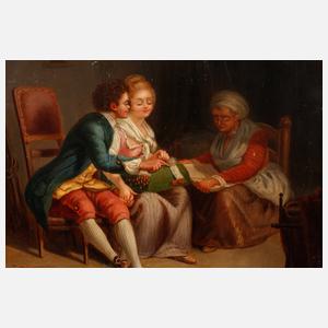 Liebespaar im Kücheninterieur