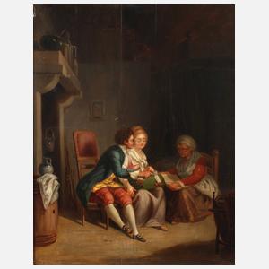 Liebespaar im Kücheninterieur