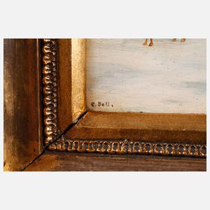 Christian Sell der Jüngere, Husar in Winterlandschaft