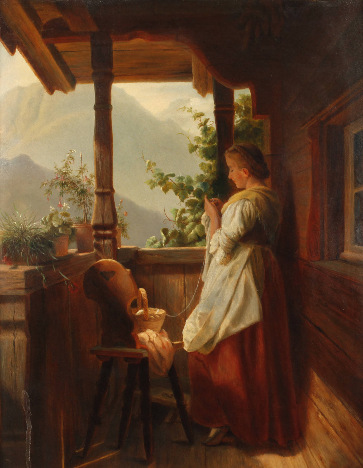 Strickendes Mädchen