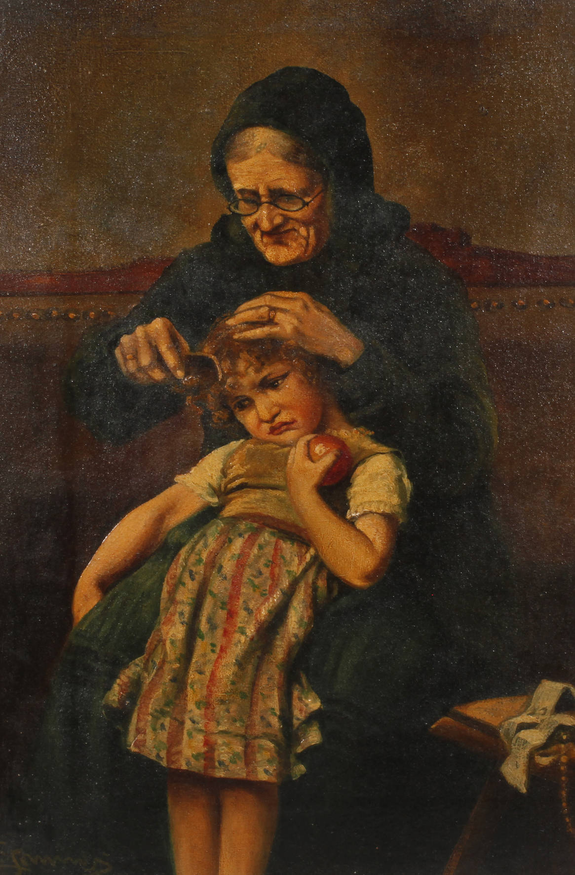 Großmutter mit schmollender Enkelin