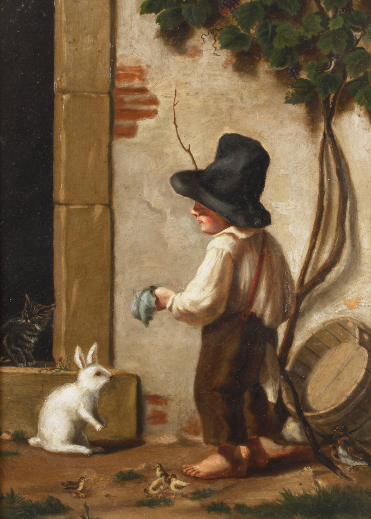 Knabe mit Häschen