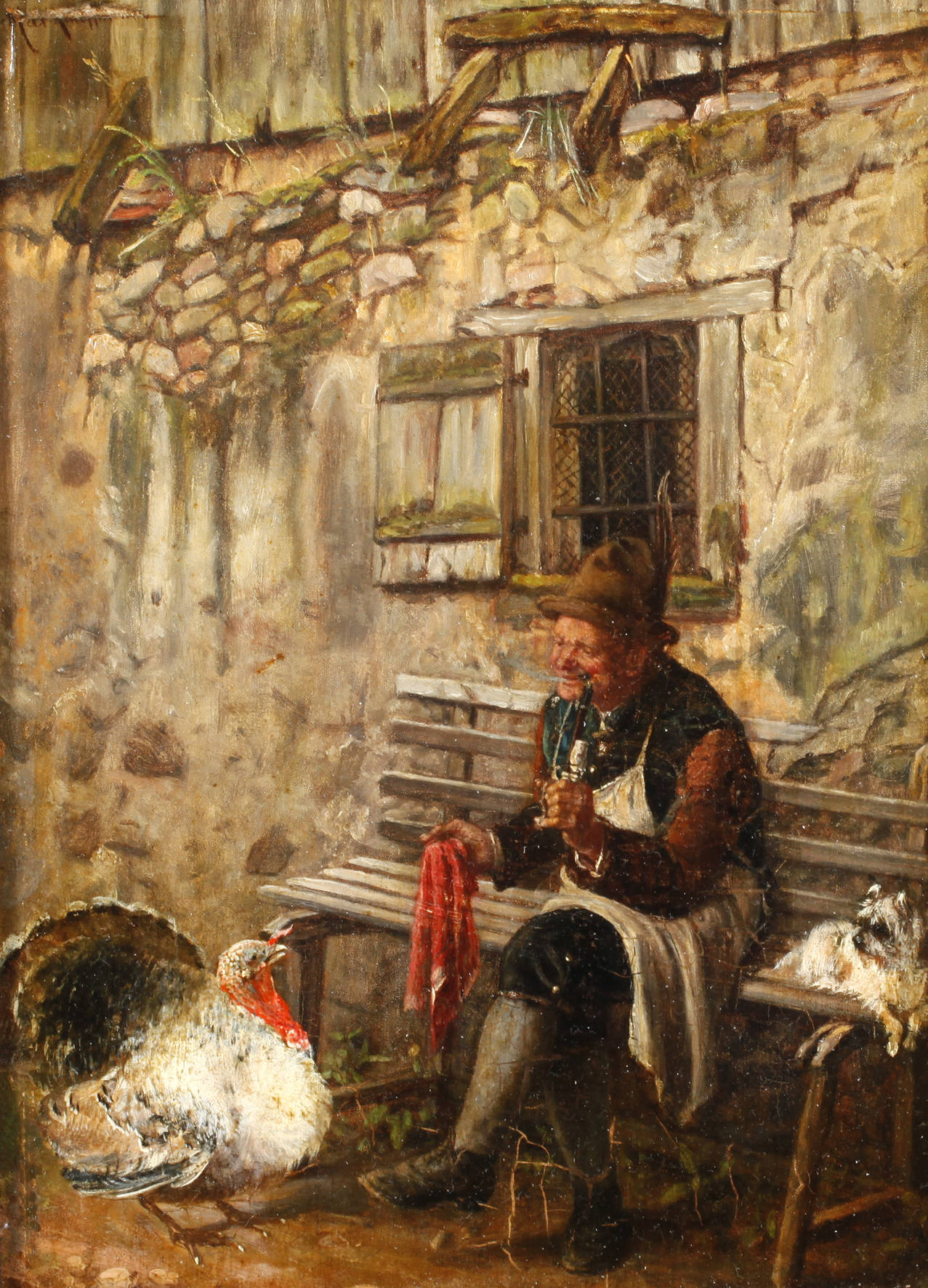 Max Kauffmann, attr., Pfeifenraucher mit Puter