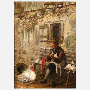 Max Kauffmann, attr., Pfeifenraucher mit Puter