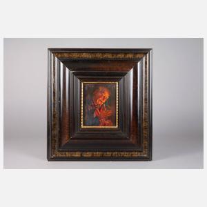 Otto Kirchner, alter Mann, seine Pfeife anzündend