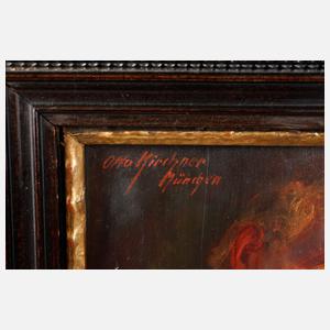 Otto Kirchner, alter Mann, seine Pfeife anzündend