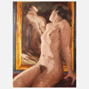 A. Bertram, Damenakt vorm Spiegel