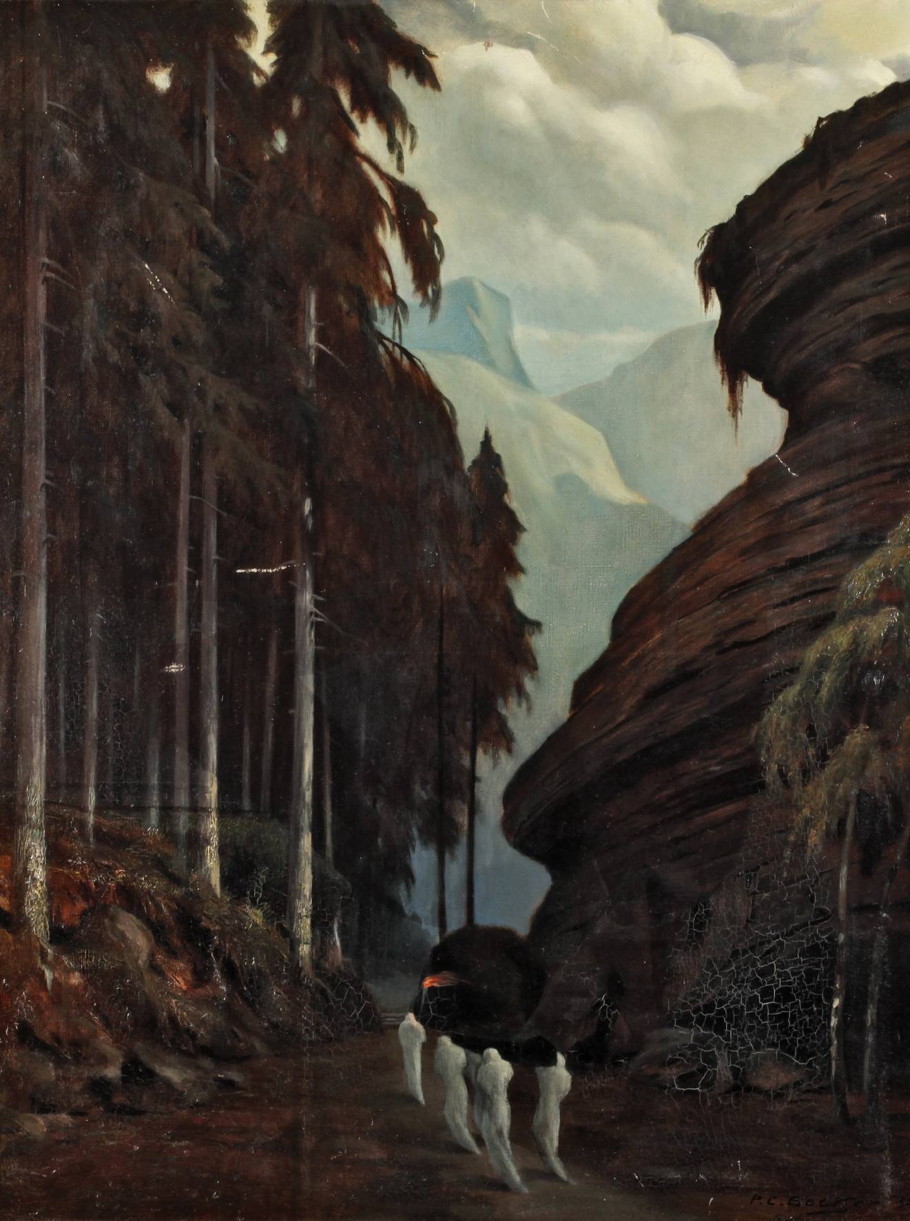 Pierre Charles Becker, Leichenzug im Gebirge