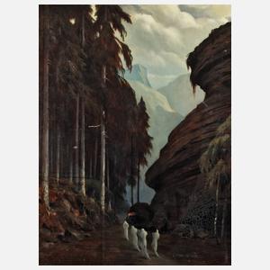 Pierre Charles Becker, Leichenzug im Gebirge