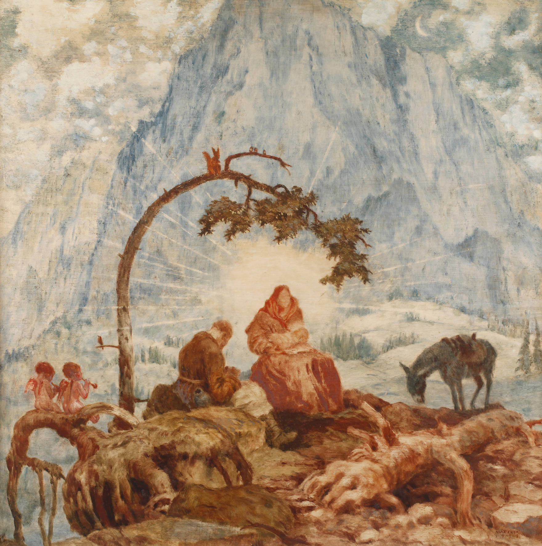 Prof. Max Frey, ”Flucht in den Bergen”