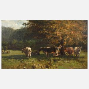 Béla Pallik, Rinder auf der Weide